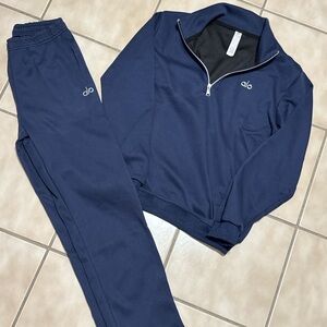 ALO Yoga Men's Navy Half-Zip Sweatshirt & Track Pants